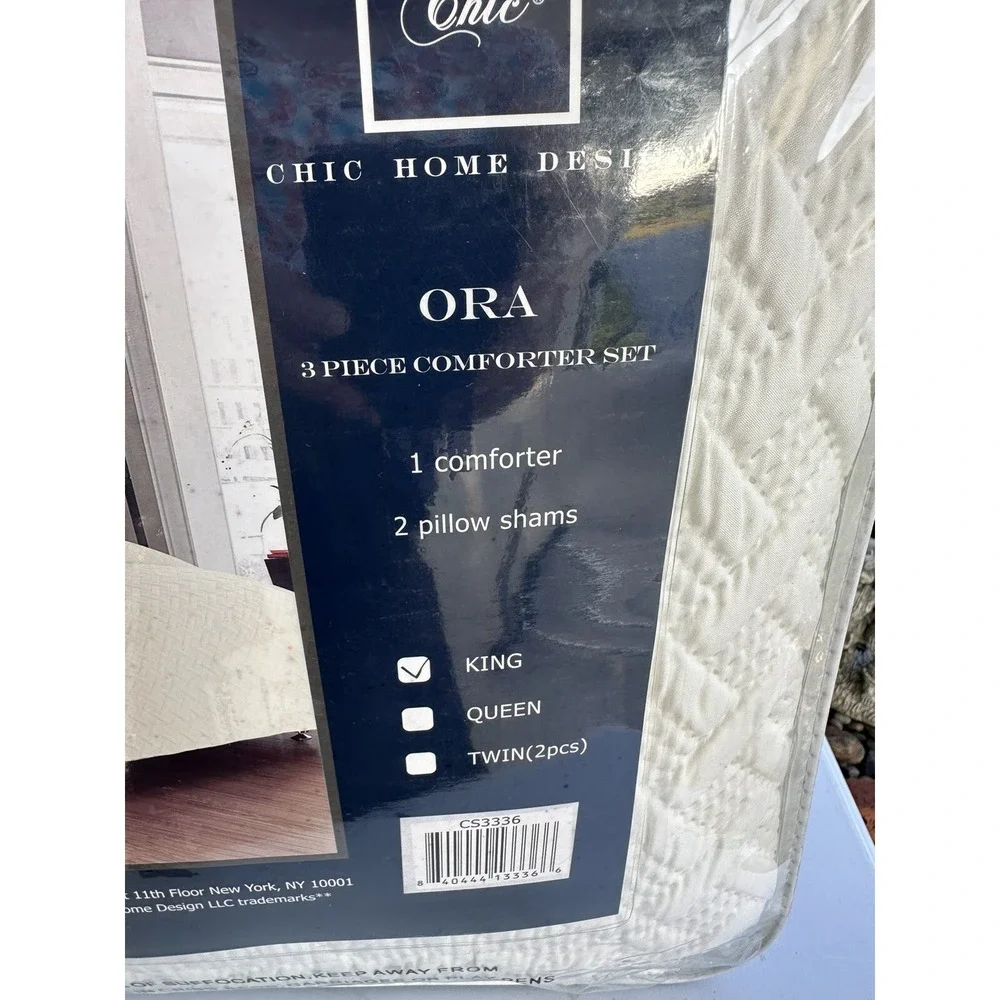 ⚡️ New Chic Home‎ Ora Comforter Set 3 Pieces color Beige over Size King